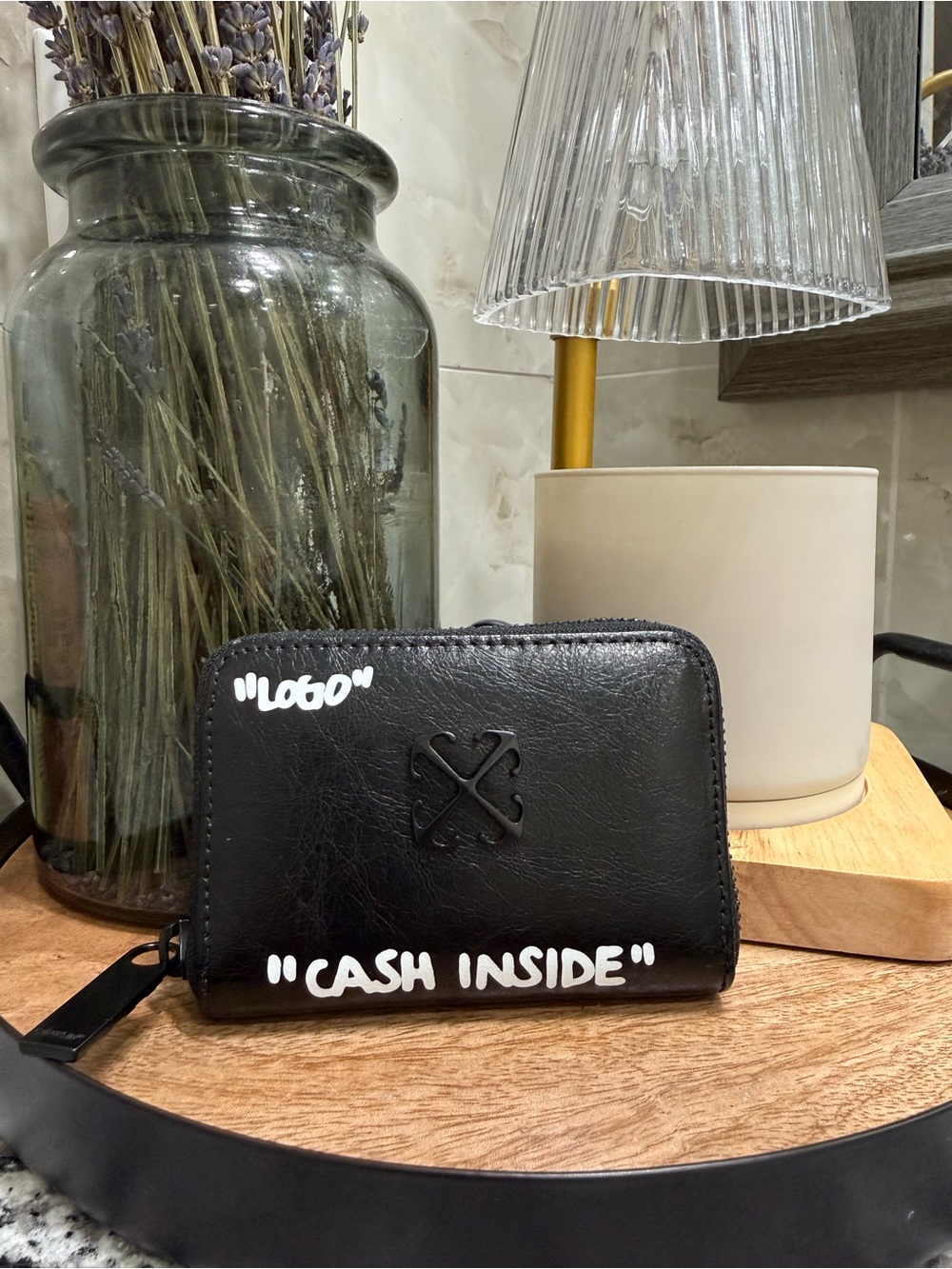 Off-White Black Jitney Zip Wallet